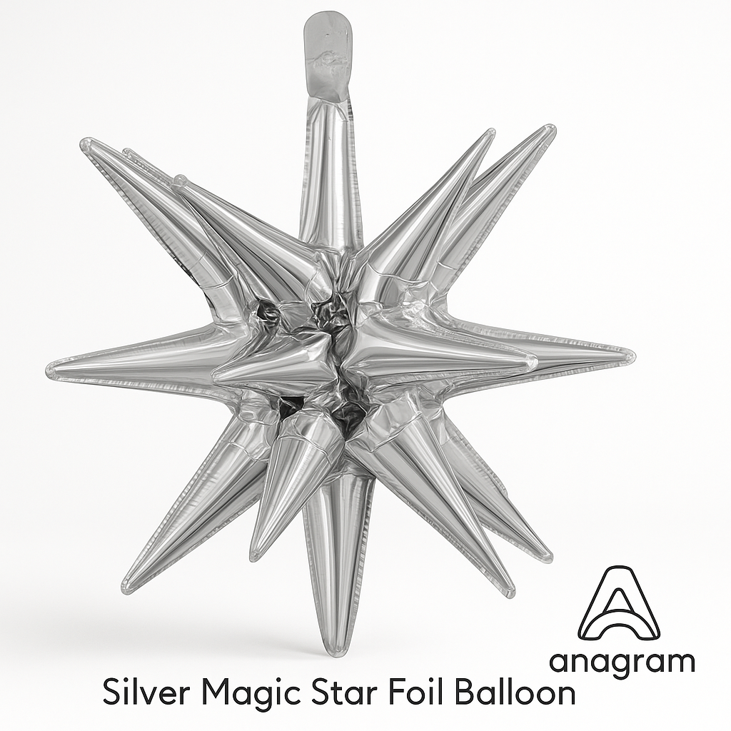 Silver Magic Star Foil Balloon