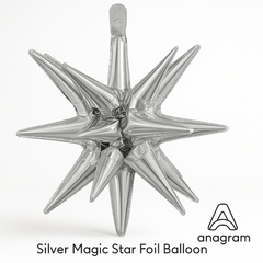 Silver Magic Star Foil Balloon