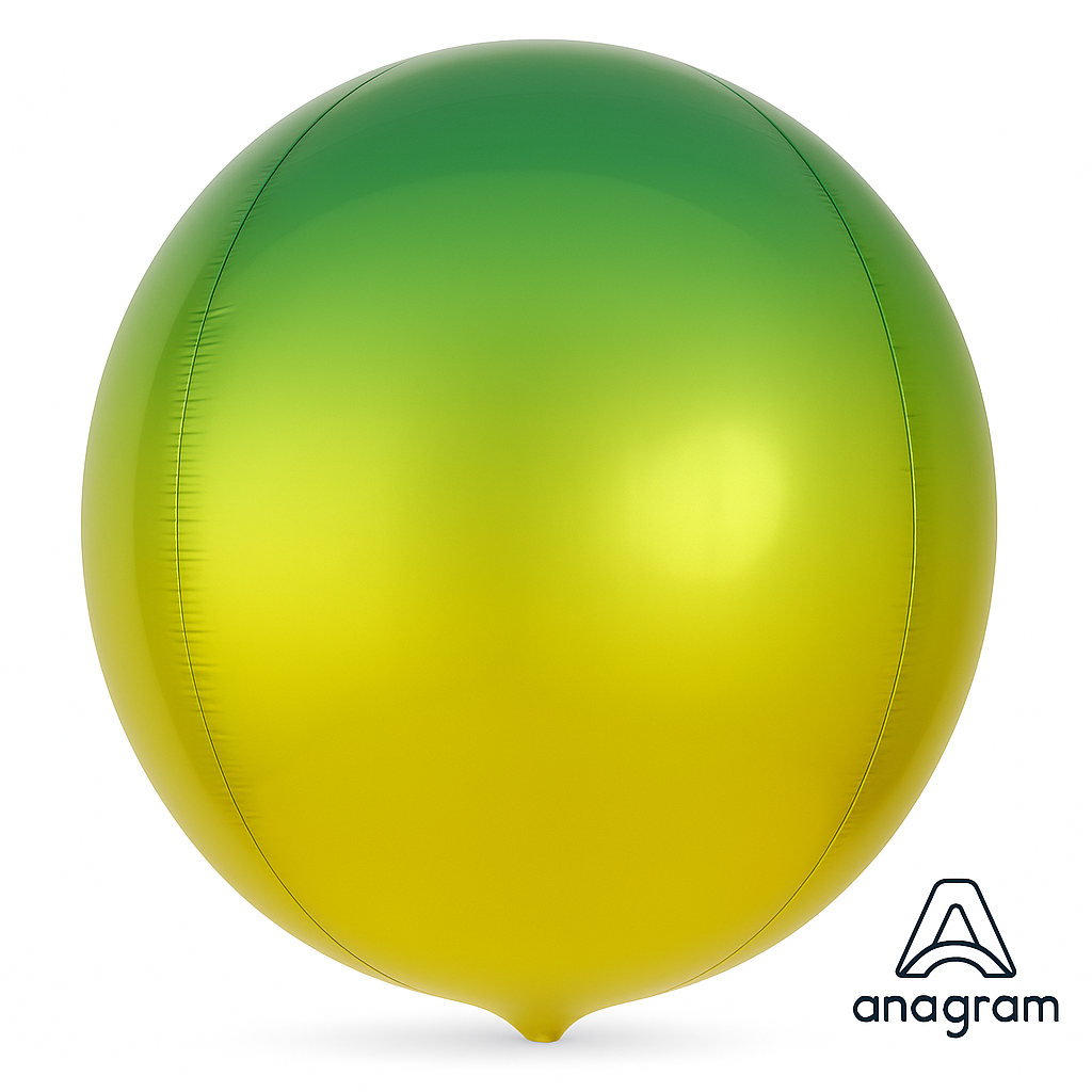 Vibrant Yellow and Green Ombre Geometric Foil Balloon