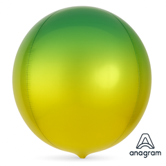Vibrant Yellow and Green Ombre Geometric Foil Balloon