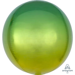 Vibrant Yellow and Green Ombre Geometric Foil Balloon