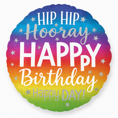 Hip Hip Hooray Happy Birthday Foil Balloon