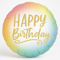 Vibrant Ombre & Gold Happy Birthday Foil Balloon