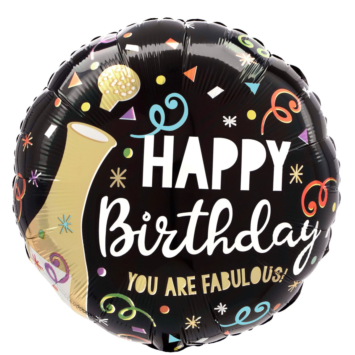 Elegant Gold Bubbly Happy Birthday Foil Balloon