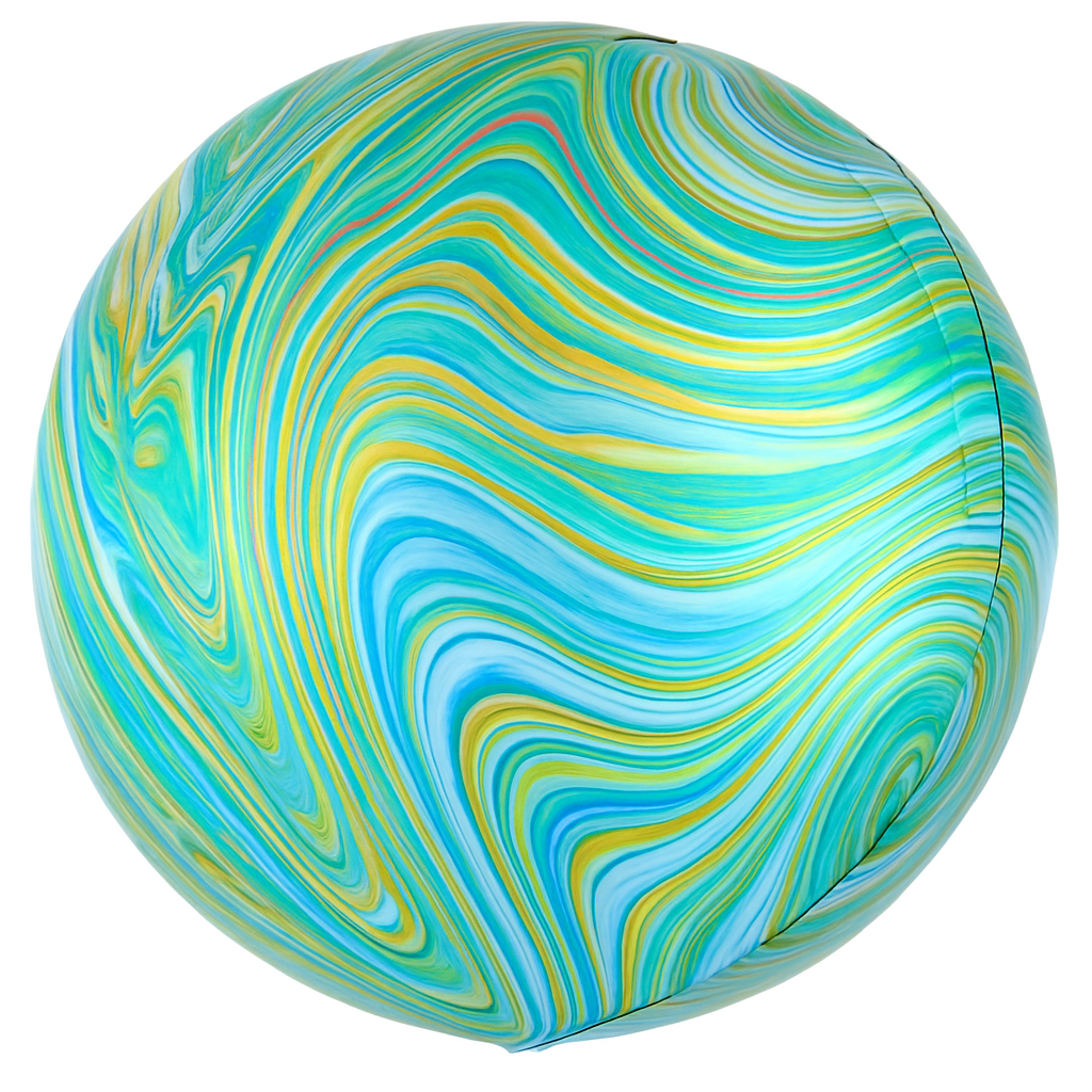 Blue Green Marblez Orbz Foil Balloon