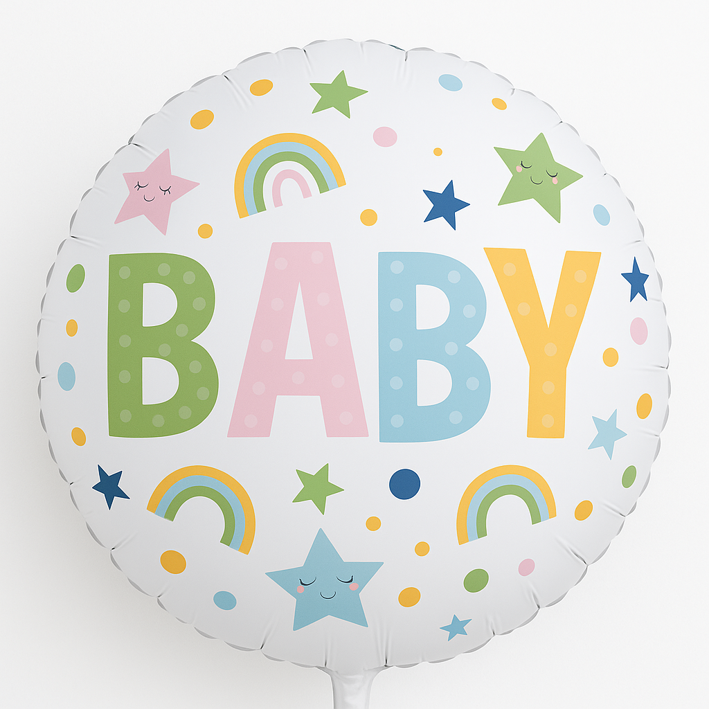 Colorful Baby Shower Satin Foil Balloon