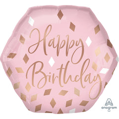 Blush Birthday Balloon Fol Super Shape