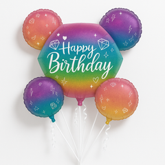 Sparkle Birthday Foil Balloon Bouquet ‚Äì 5 Piece Set