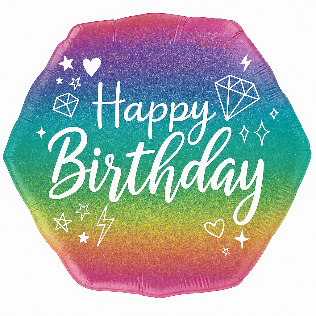 Sparkling Birthday Super Shape Foil Balloon