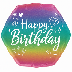 Sparkling Birthday Super Shape Foil Balloon
