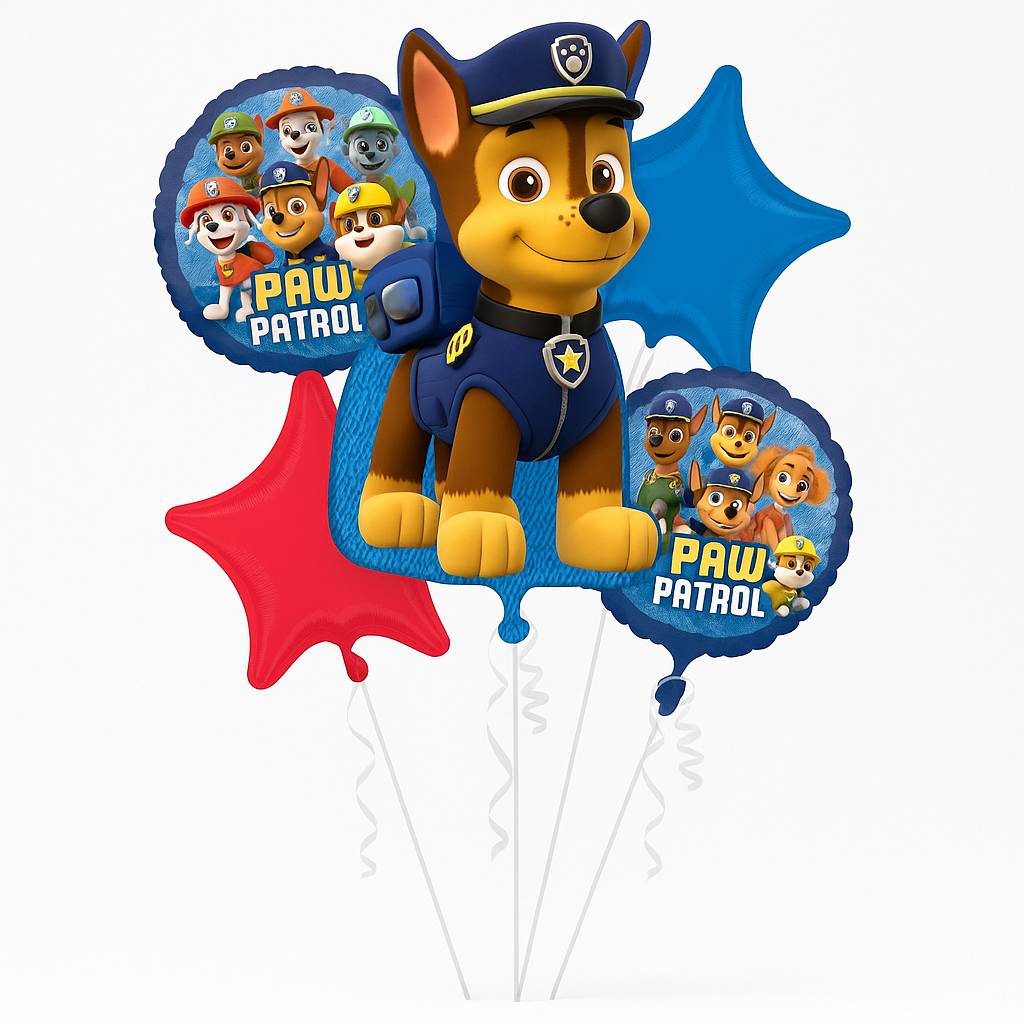 Paw Patrol Foil Balloon Bouquet - 5 Piece Set