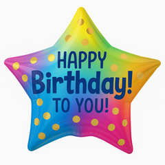 Colorful Star Shaped Birthday Foil Balloon