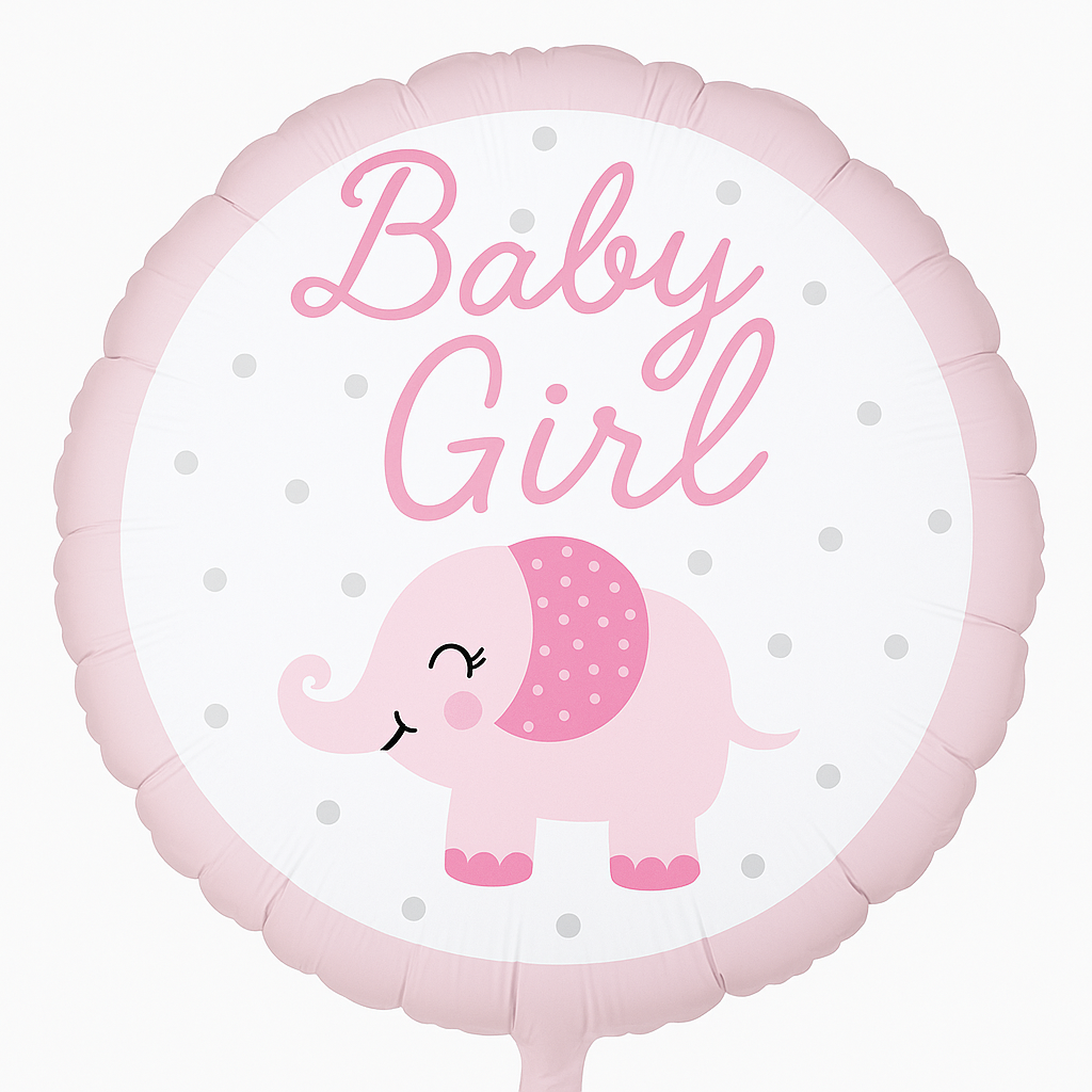 Baby Girl Elephant Foil Balloon - 18 Inch