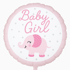 Baby Girl Elephant Foil Balloon - 18 Inch