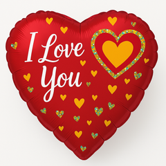 Glitter Hearts "I Love You" Jumbo Foil Balloon