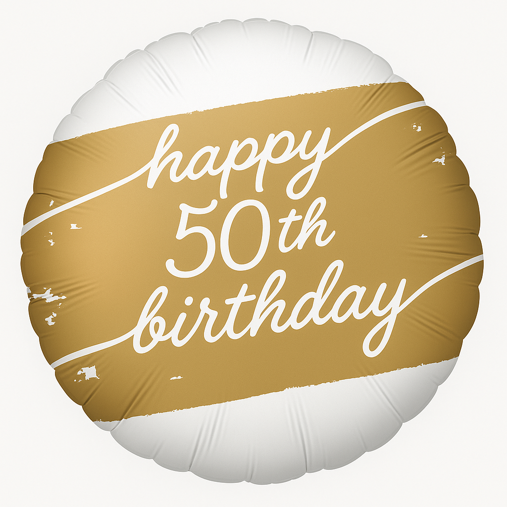 Golden Age 50th Birthday Foil Balloon