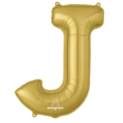 Gold Letter J Foil Balloon - Metallic Party Decoration