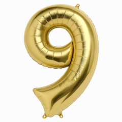 Metallic Gold Number 9 Foil Balloon