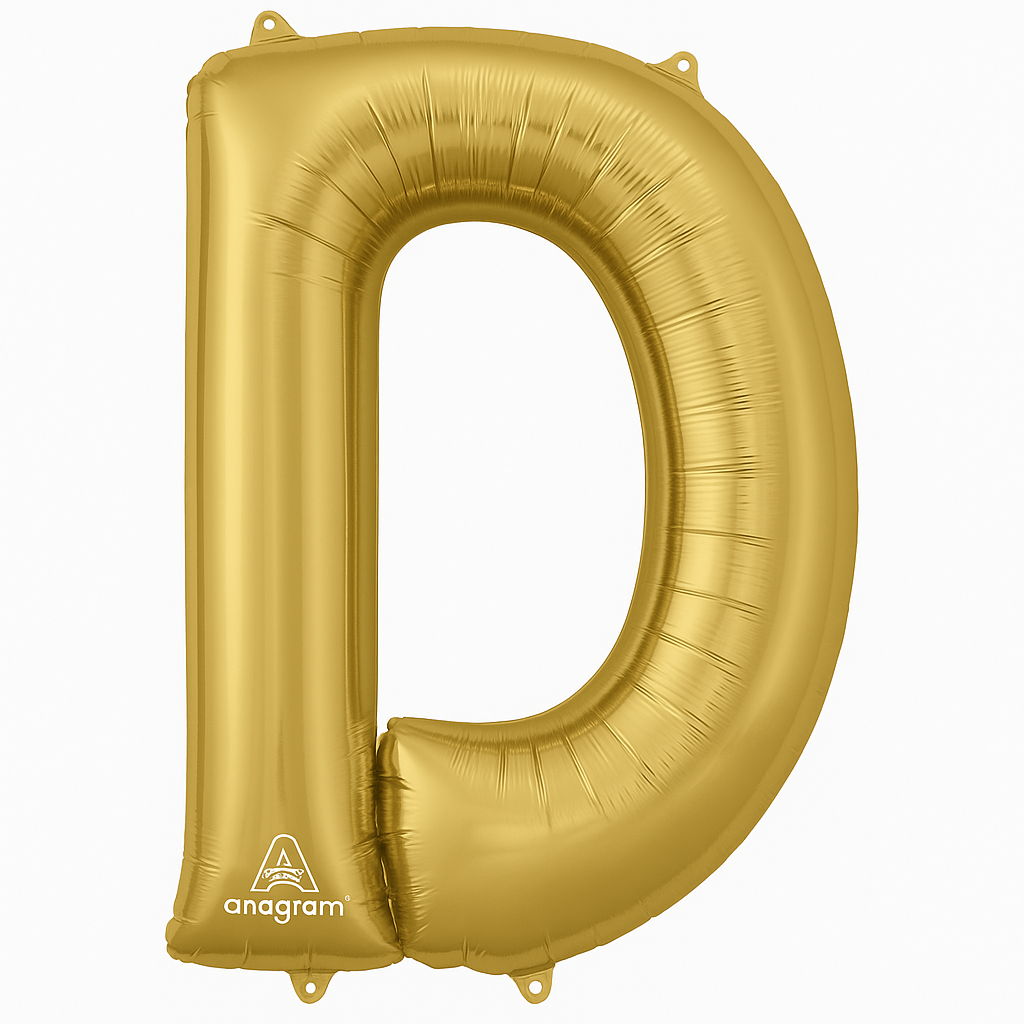 Gold Foil Letter "D" Balloon - Metallic Decor
