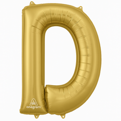 Gold Foil Letter "D" Balloon - Metallic Decor