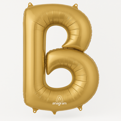 Gold Letter B Foil Balloon - Metallic Super Shape