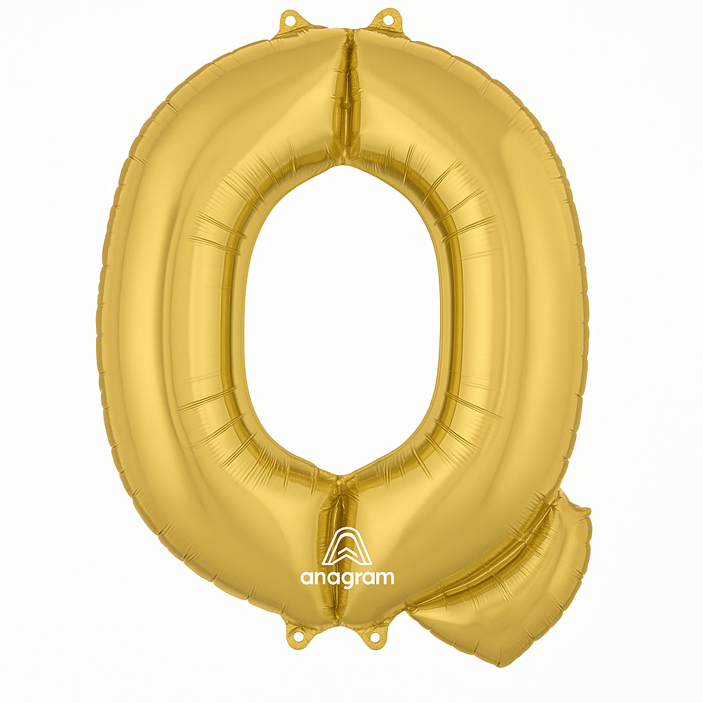 Gold Foil Letter "Q" Balloon - Metallic Party Decor
