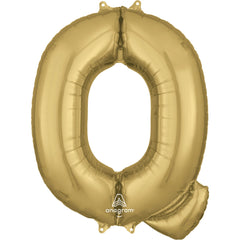 Gold Foil Letter "Q" Balloon - Metallic Party Decor