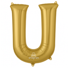 Gold Letter U Foil Balloon