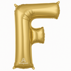 Gold Foil Letter F Balloon - Metallic Mylar Party Decoration