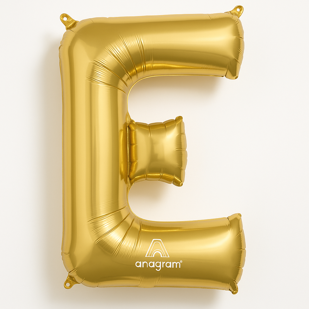 Metallic Gold Letter E Balloon - Foil Super Shape