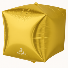 Gold Cube Foil Balloon - Metallic Mylar Party Decoration