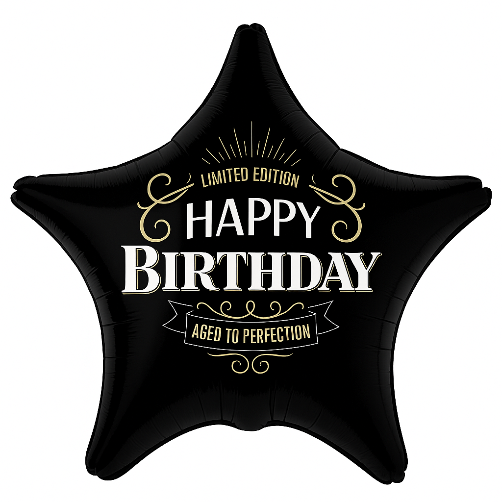 "Happy Birthday" Star Foil Balloon - Metallic Edition