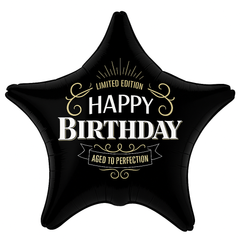 "Happy Birthday" Star Foil Balloon - Metallic Edition
