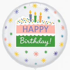 Metallic Geometric Happy Birthday Cake Slice Balloon
