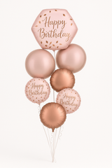 Elegant Blush Birthday Foil Balloon Bouquet