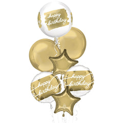 Premium Golden Birthday Balloon Bouquet