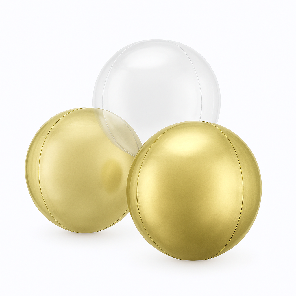 Golden Orbz Foil Geometric Balloons