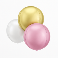 Pastel Pink Orbz Geometric Foil Balloon Bunch