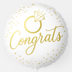 Elegant White and Gold Wedding Foil Balloon