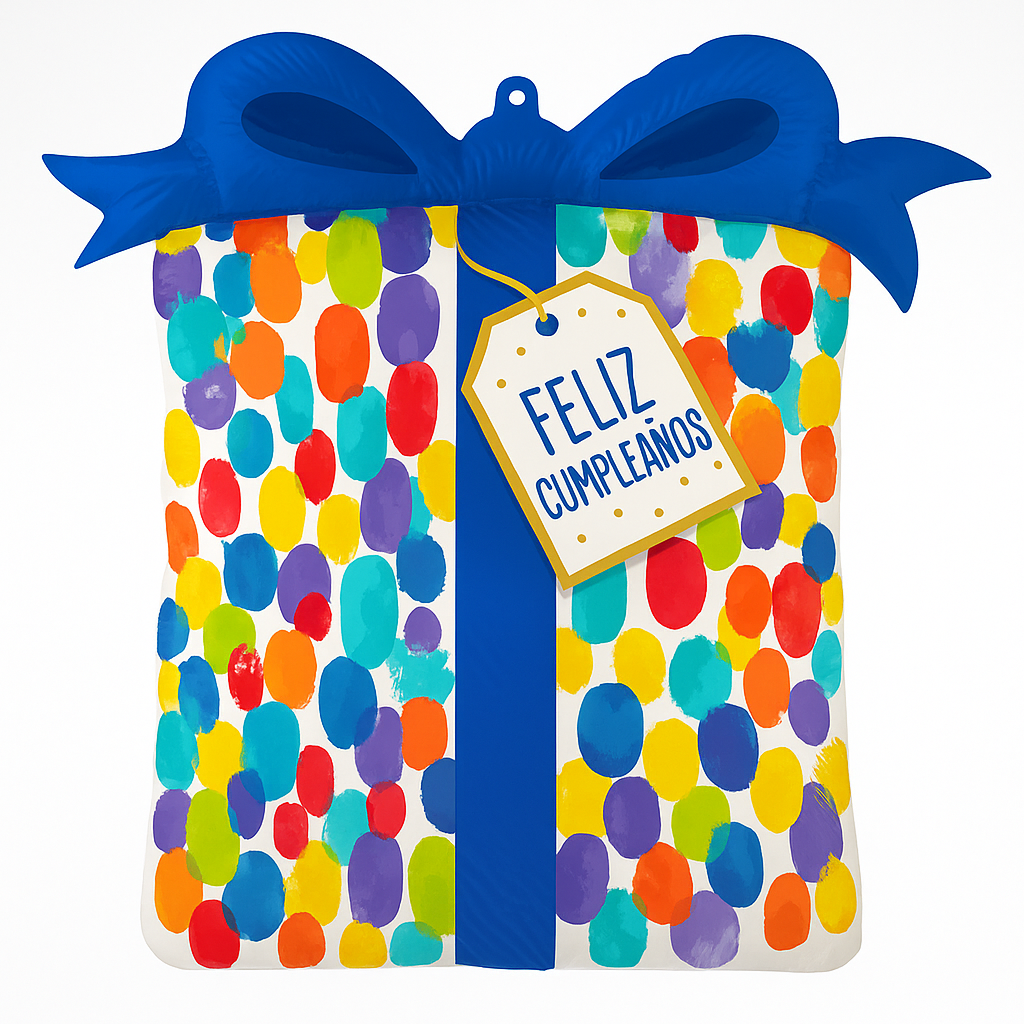 Colorful Birthday Gift-Shaped Foil Balloon