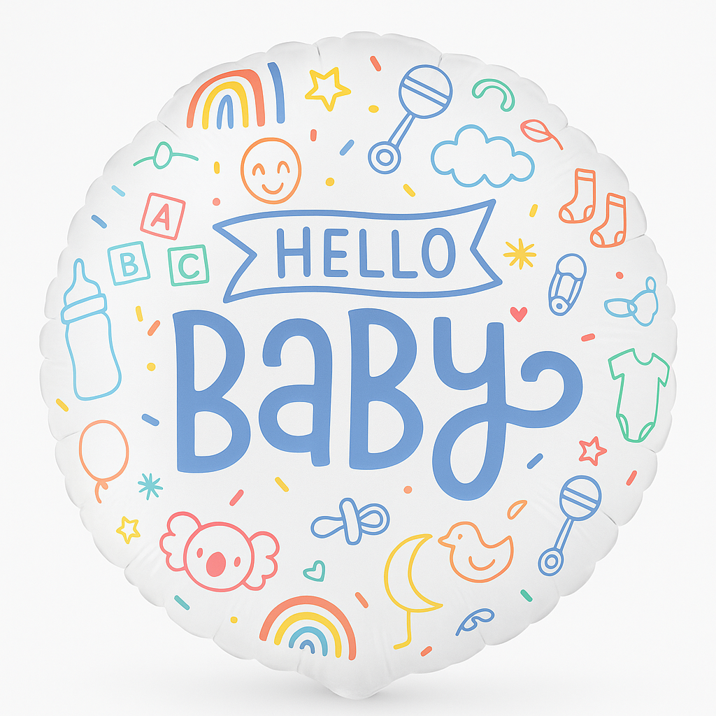 Hello Baby Foil Balloon - 18-Inch