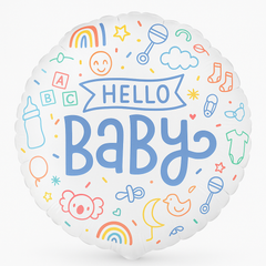 Hello Baby Foil Balloon - 18-Inch