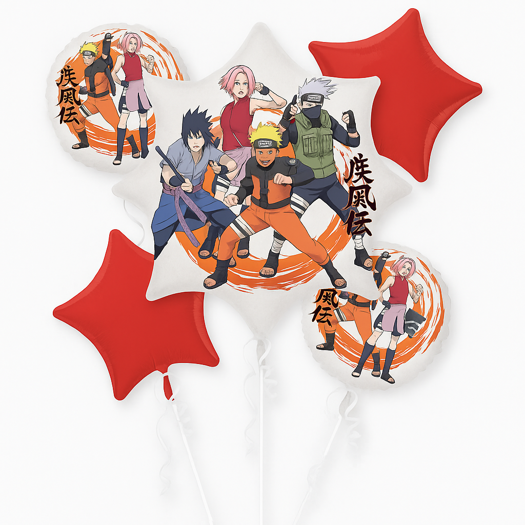 Naruto Themed Foil Balloon Bouquet ‚Äì Perfect for Birthdays!