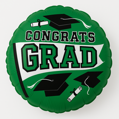 Festive Green "Be True to School" Graduation Foil Balloon