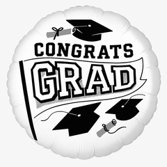 White "Be True to School" Graduation Foil Balloon