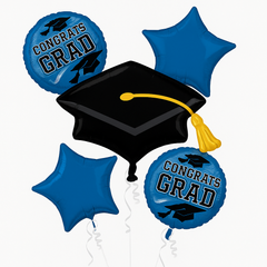 "Be True to Your School" Blue Graduation Foil Balloon Bouquet