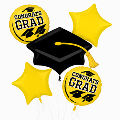Be True to Your School Yellow Graduation Foil Balloon Bouquet