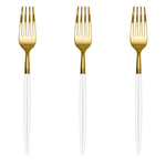 Trendables Forks White/Gold | 20 Count