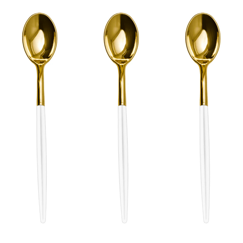 Trendables Spoons White/Gold | 20 Count