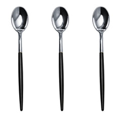 Trendables Spoons Black/Silver | 20 Count